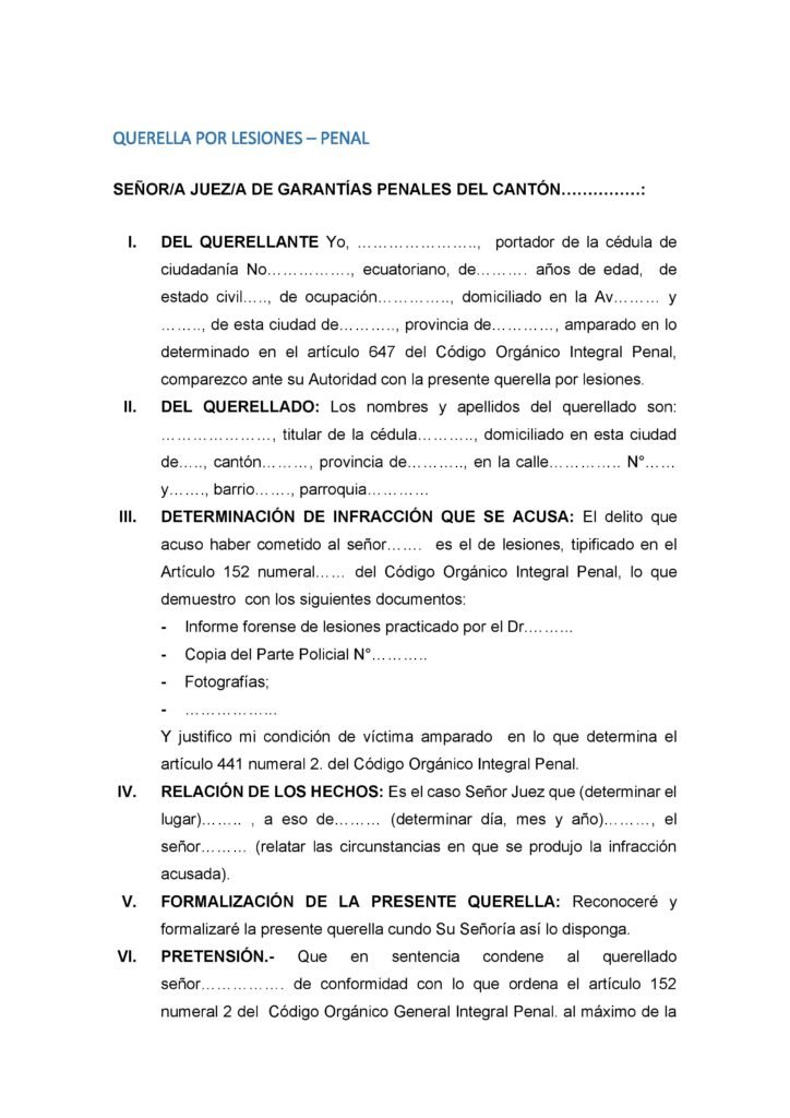 querella por lesiones 1 1